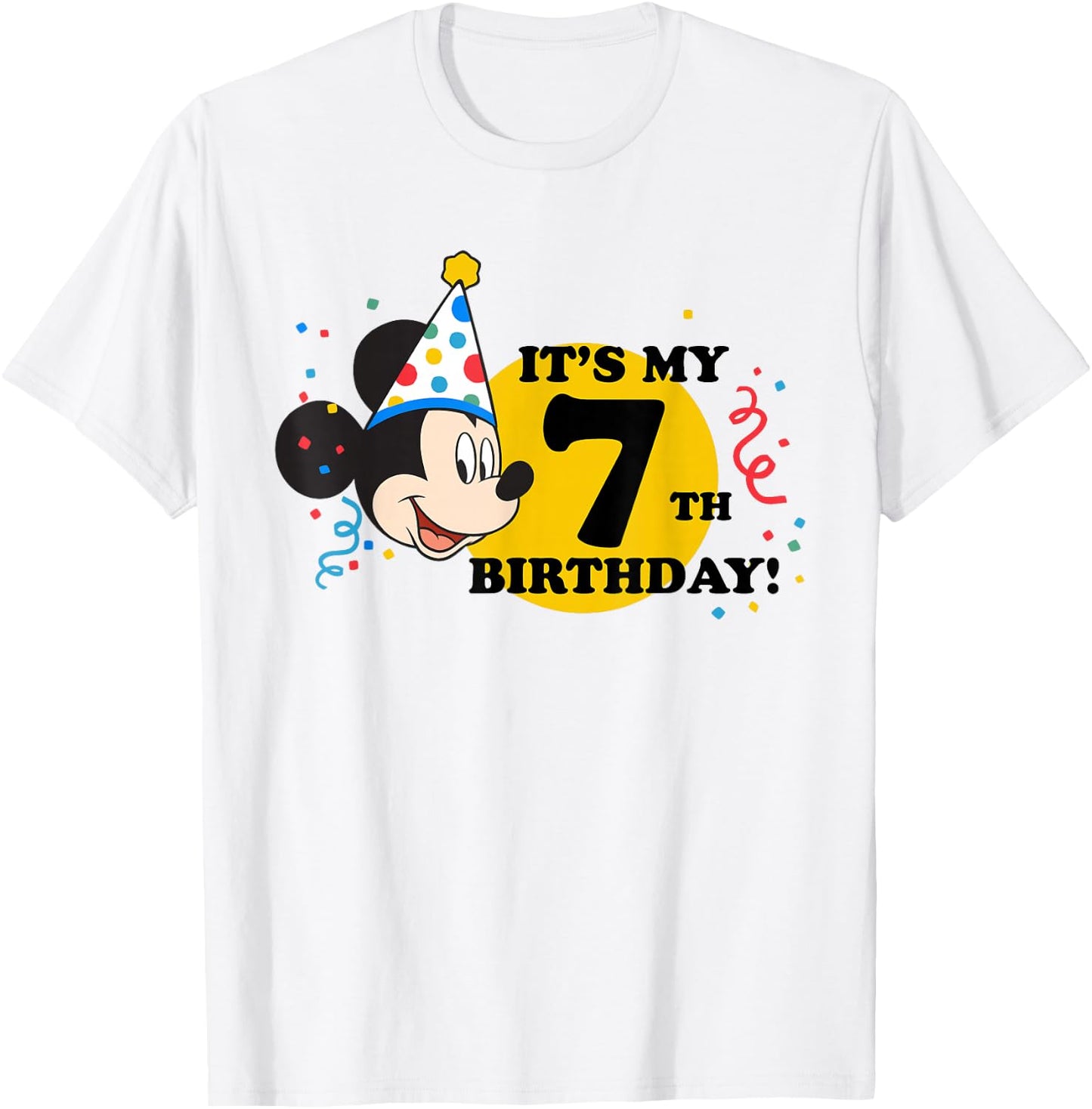 Disney Mickey Mouse 7th Birthday T-Shirt - T-Shirt | White