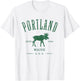 Portland Maine USA with Moose Distressed Design Souvenir T-Shirt - T-Shirt | White