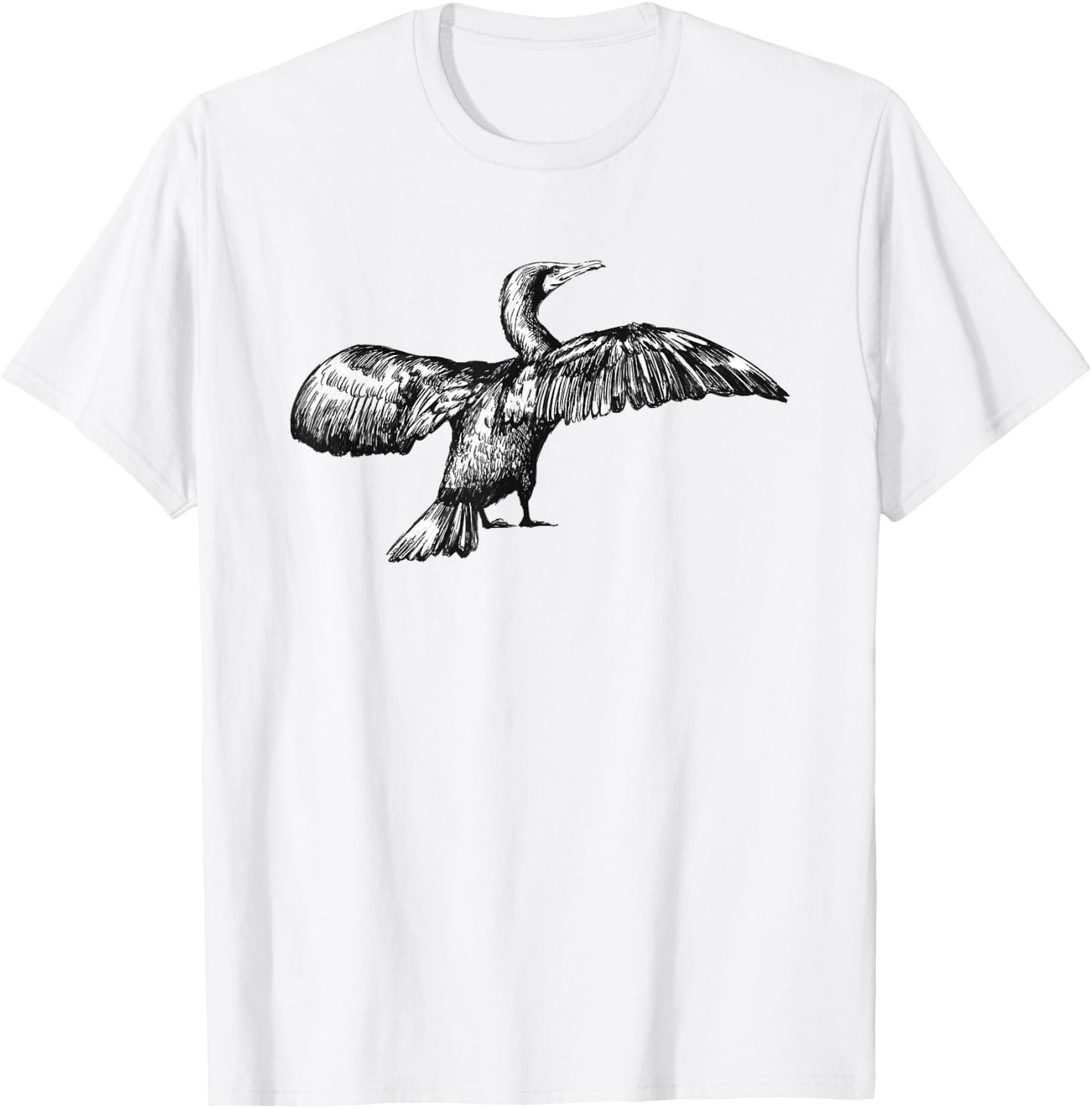 Cormorant Bird T-Shirt - T-Shirt | White