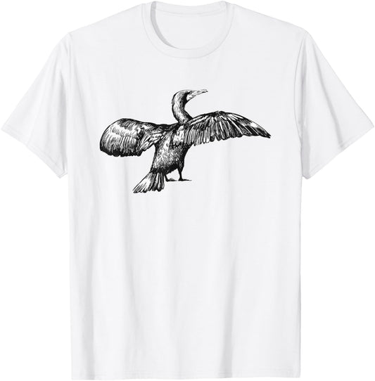 Cormorant Bird T-Shirt - T-Shirt | White