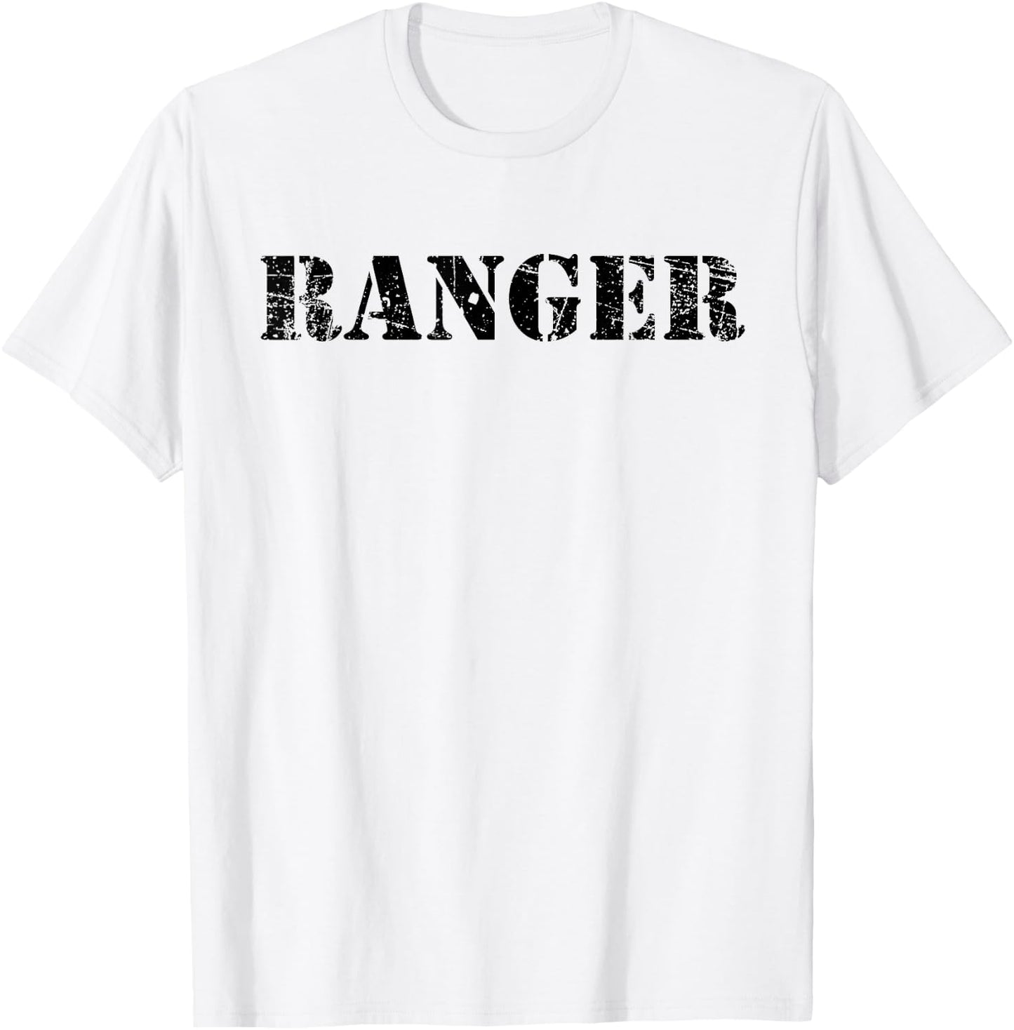 Vintage Ranger Classic Retro USA Military Distressed T-Shirt - T-Shirt | White