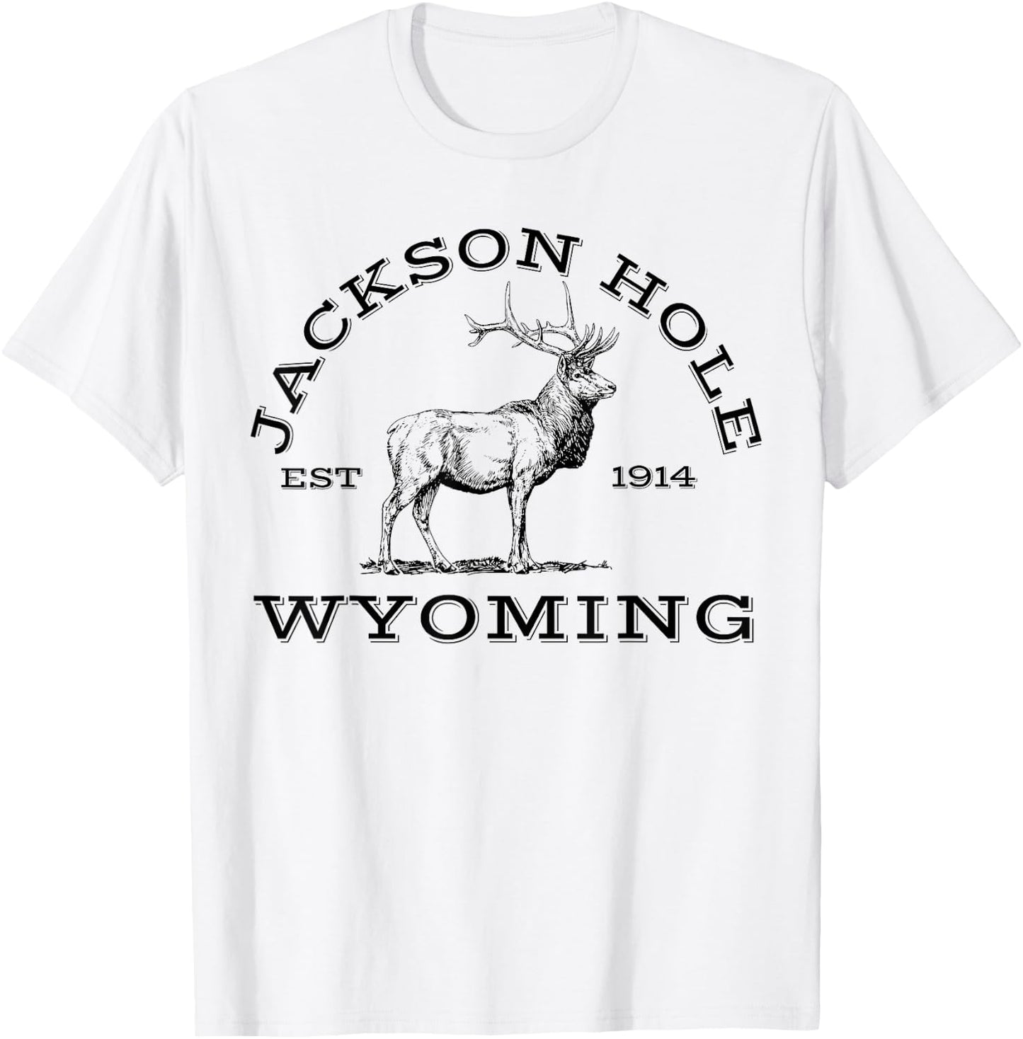 Jackson Hole Wyoming Elk Hike Outdoors T-Shirt - T-Shirt | White
