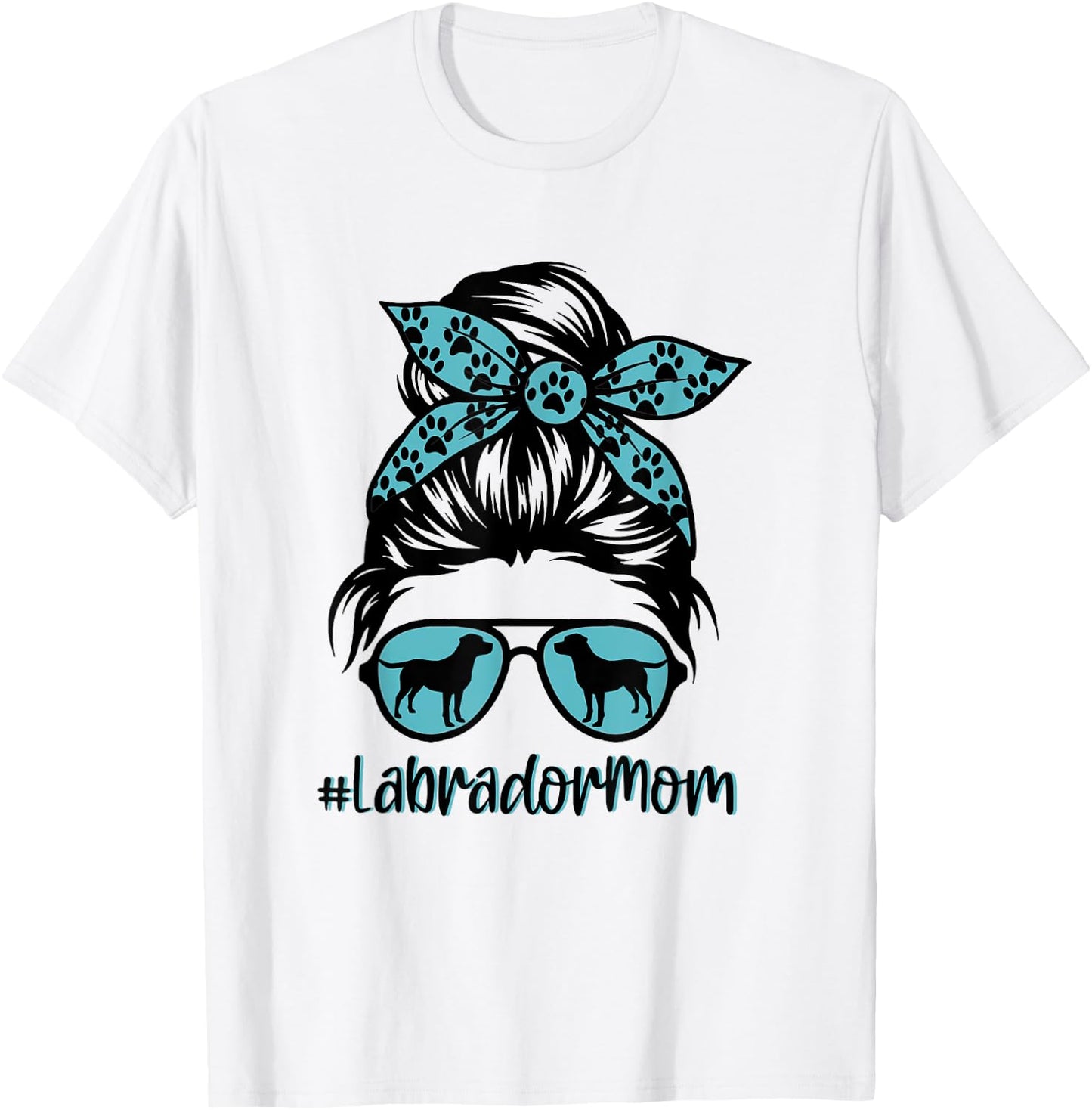 Messy Bun Labrador Mom Shirt Golden Black Lab Lovers T-Shirt - T-Shirt | White
