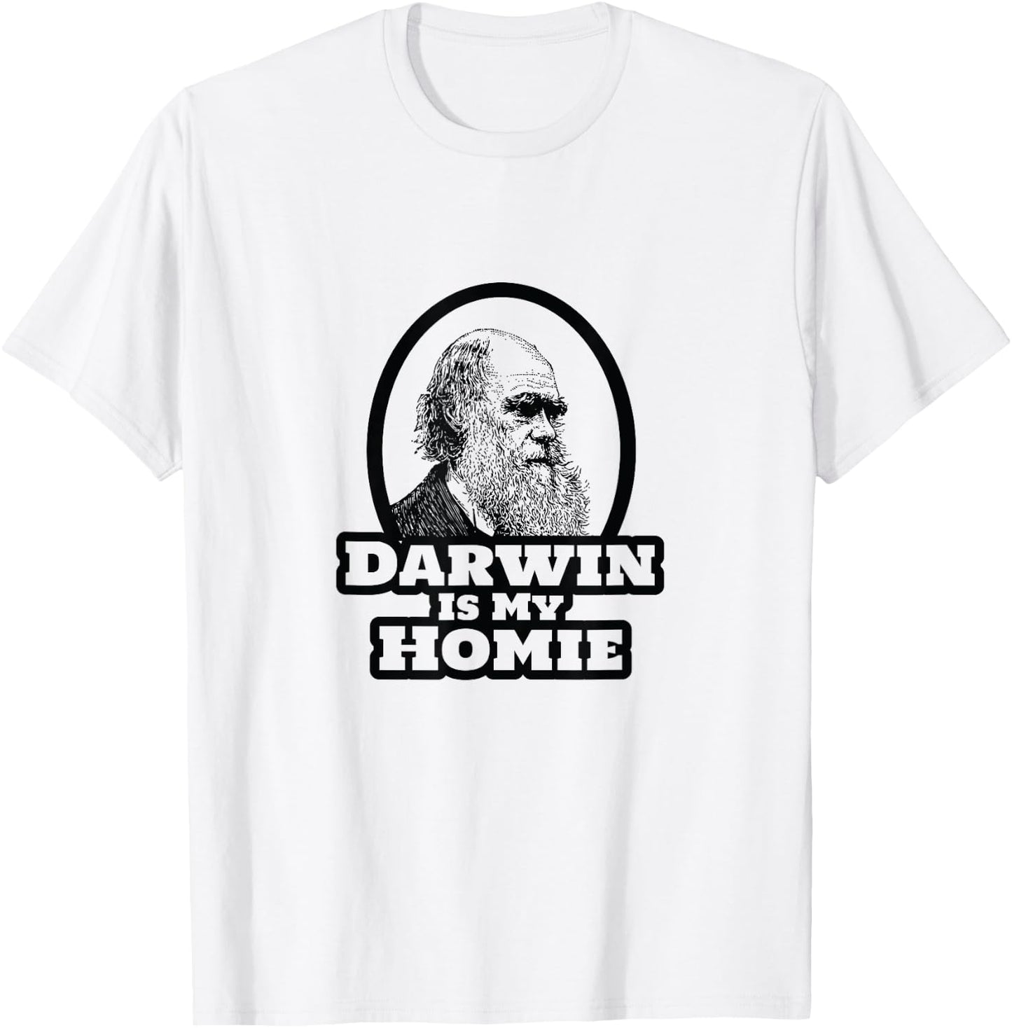 Charles Darwin Shirt Funny Evolution Science T-Shirt - T-Shirt | White
