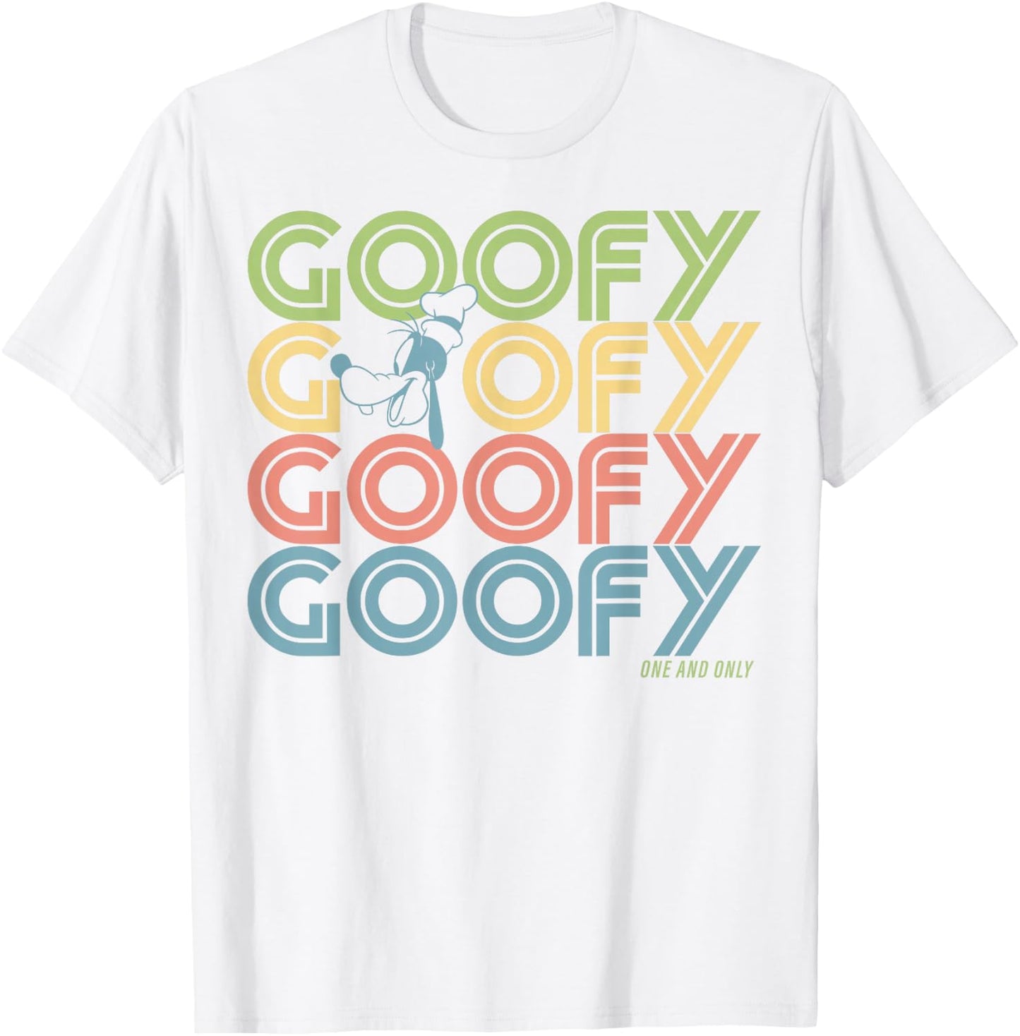 Disney Goofy Retro Name Stack T-Shirt - T-Shirt | White