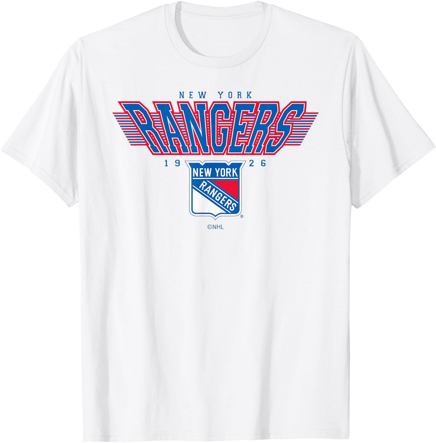 New York Rangers Laser Gray Officially Licensed T-Shirt - T-Shirt | White