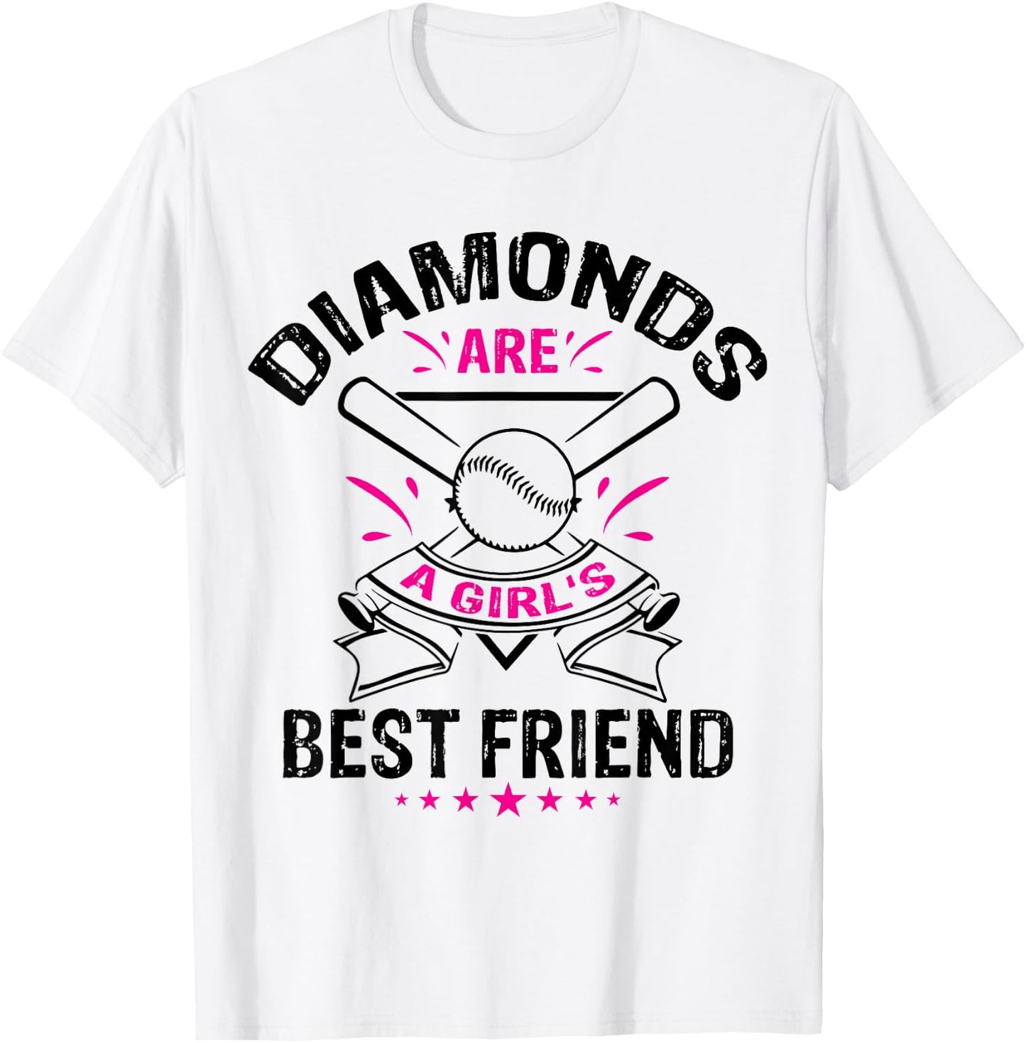 Diamonds are a Girl's Best Friend | Baseball Team T-Shirt - T-Shirt | White