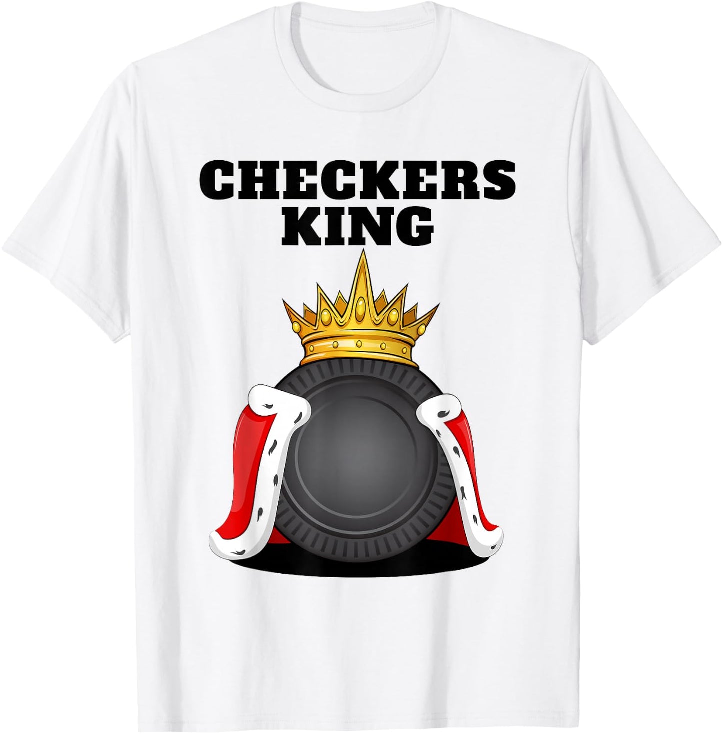 Checkers King Tabletop Board Game Crown Board Gamer T-Shirt - T-Shirt | White