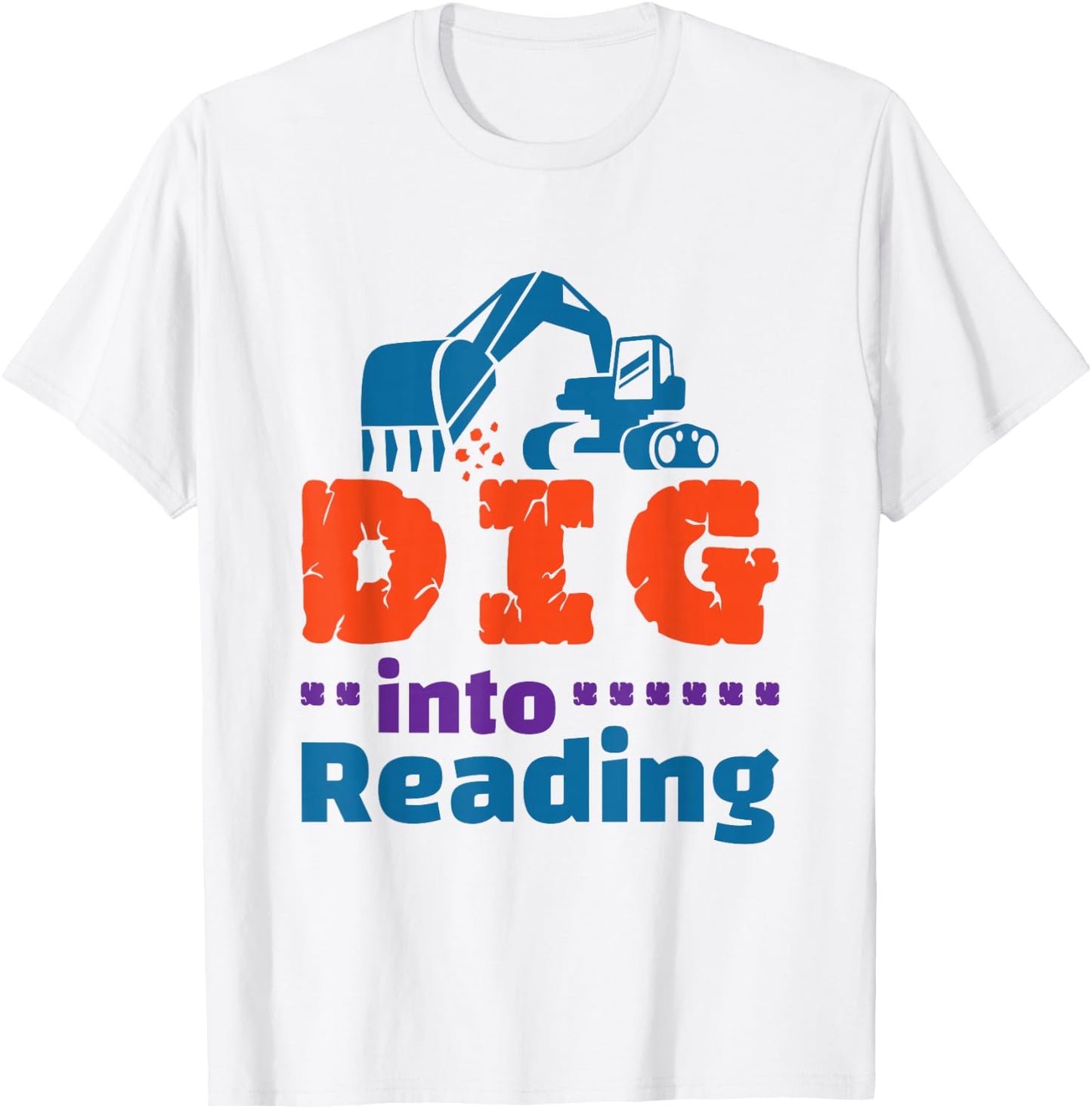 Dig Into Reading Teacher Librarian Themed Cool Reader Book T-Shirt - T-Shirt | White