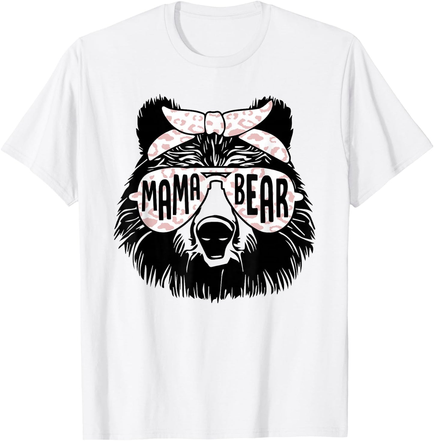 Mama Bear Face Sunglasses Mother Mom Mommy Mother's Day Small T-Shirt - T-Shirt | White