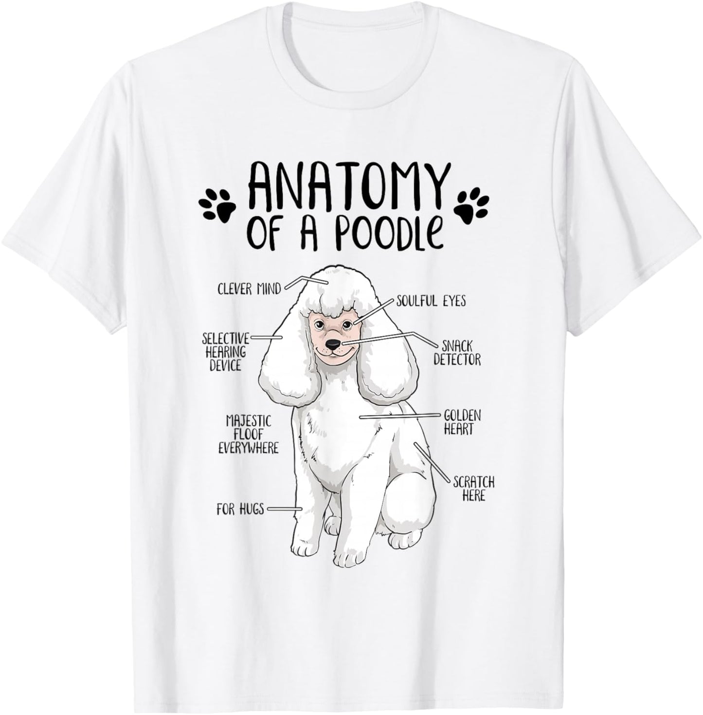 Funny Anatomy Poodle Dog Standard Poodle Owner Poodle Lover T-Shirt - T-Shirt | White