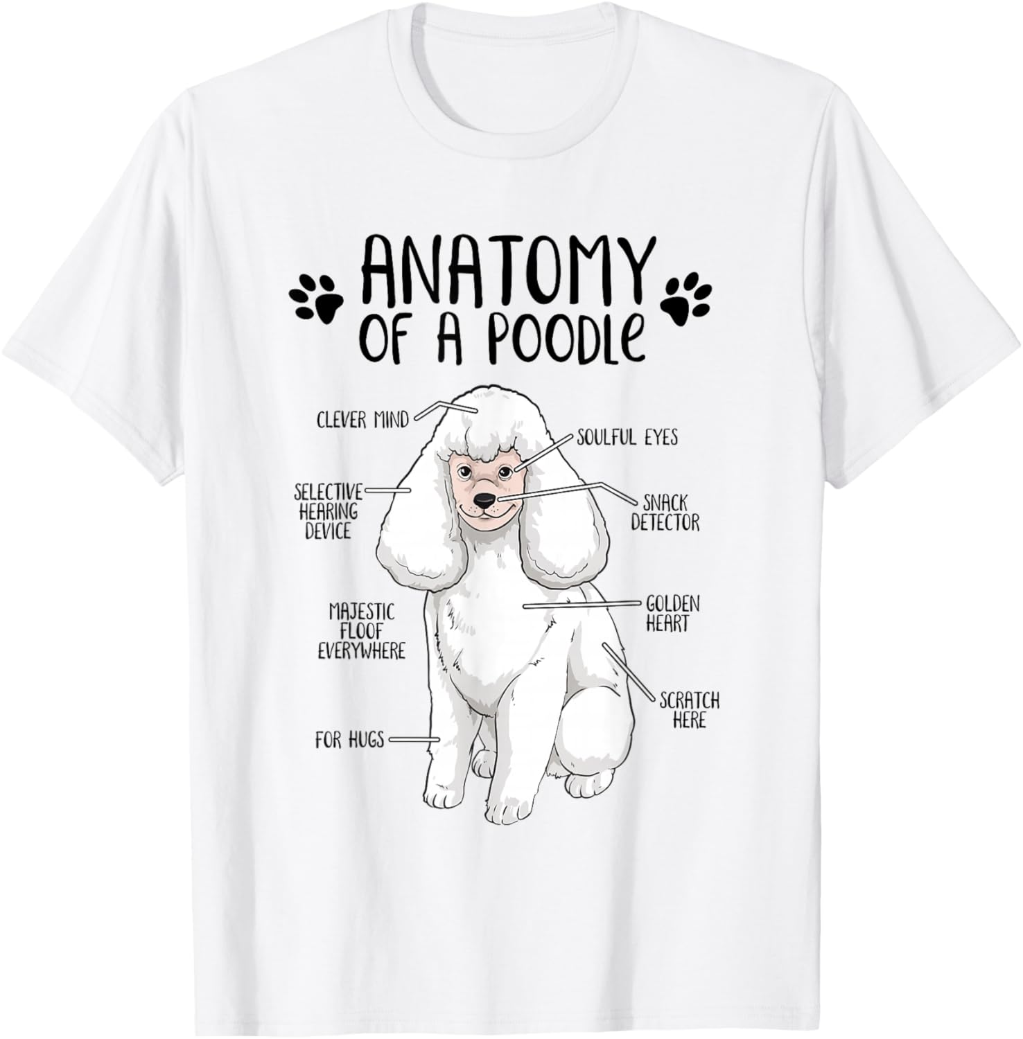 Funny Anatomy Poodle Dog Standard Poodle Owner Poodle Lover T-Shirt - T-Shirt | White