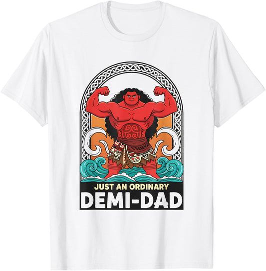Retro Just an Ordinary Demi-Dad Funny T-Shirt - T-Shirt | White