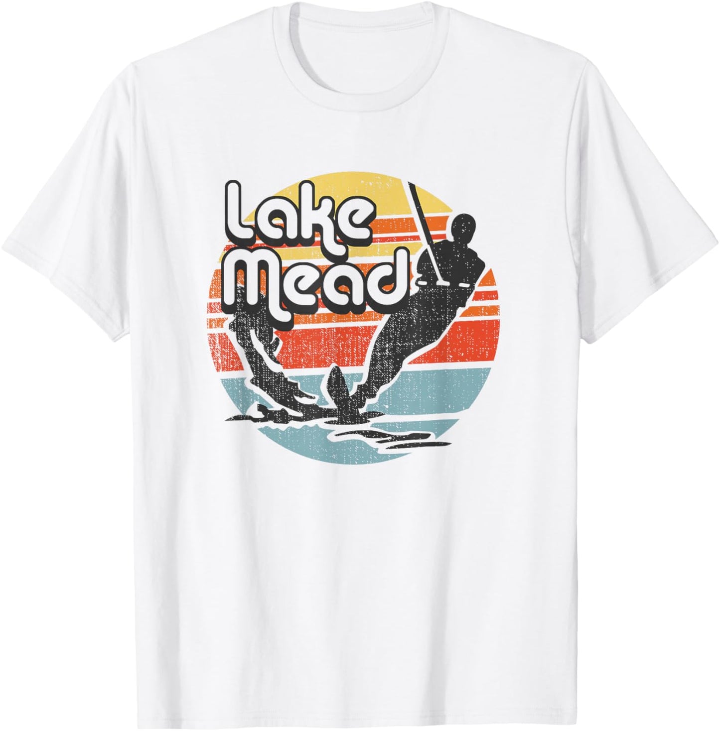 Lake Mead Nevada retro vintage waterskiing T-Shirt - T-Shirt | White