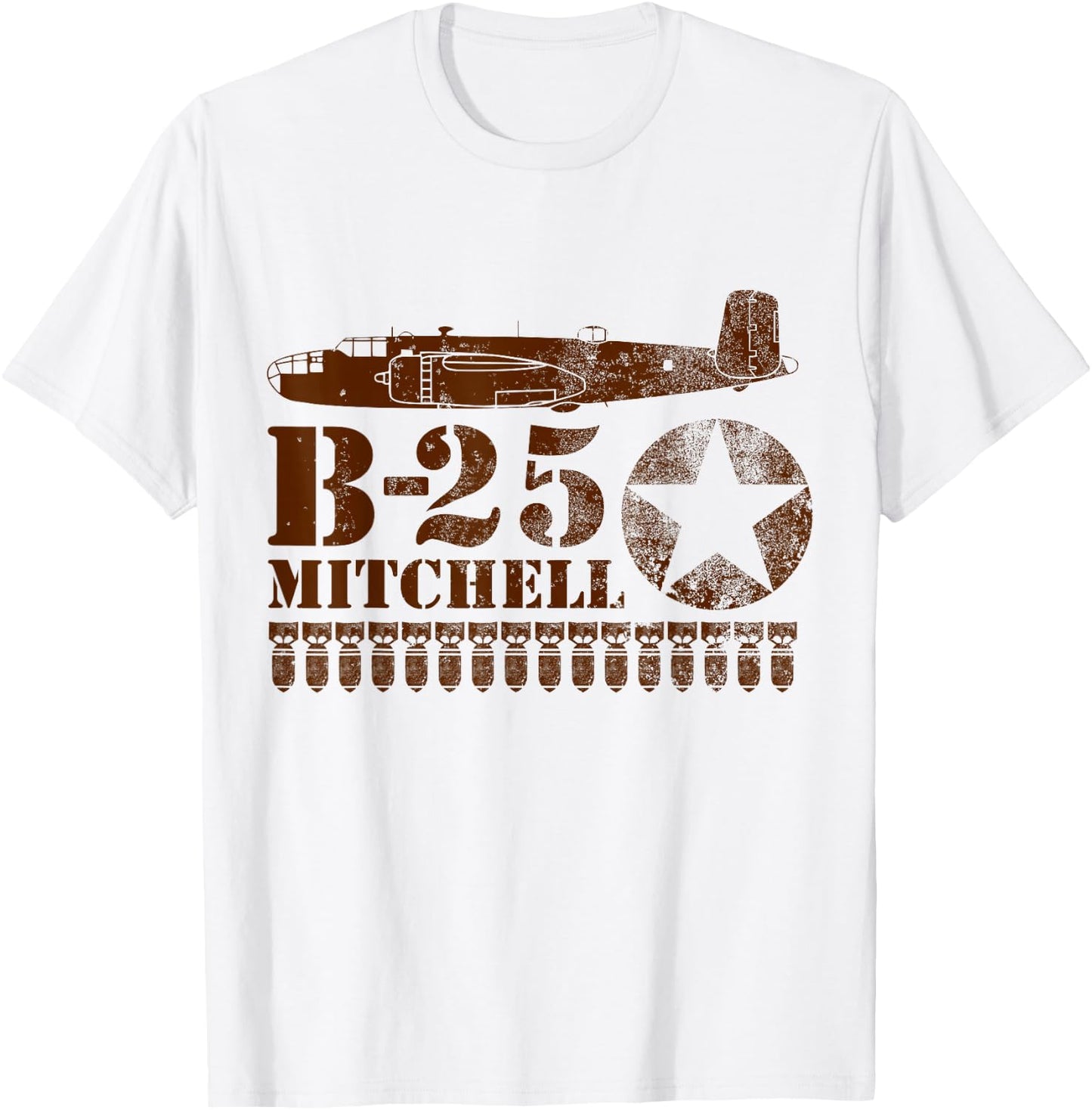 WW2 Bomber Air Force T shirt - B-25 Mitchell T-Shirt - T-Shirt | White