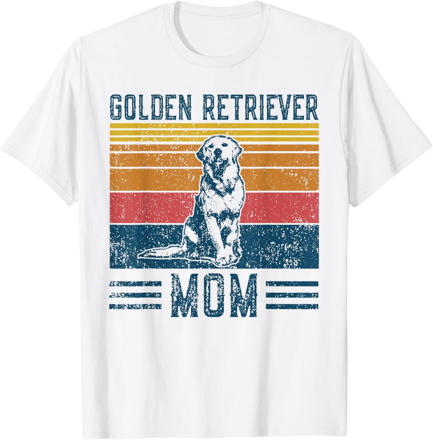 Dog Golden Retriever Mom - Vintage Golden Retriever Mom T-Shirt - T-Shirt | White