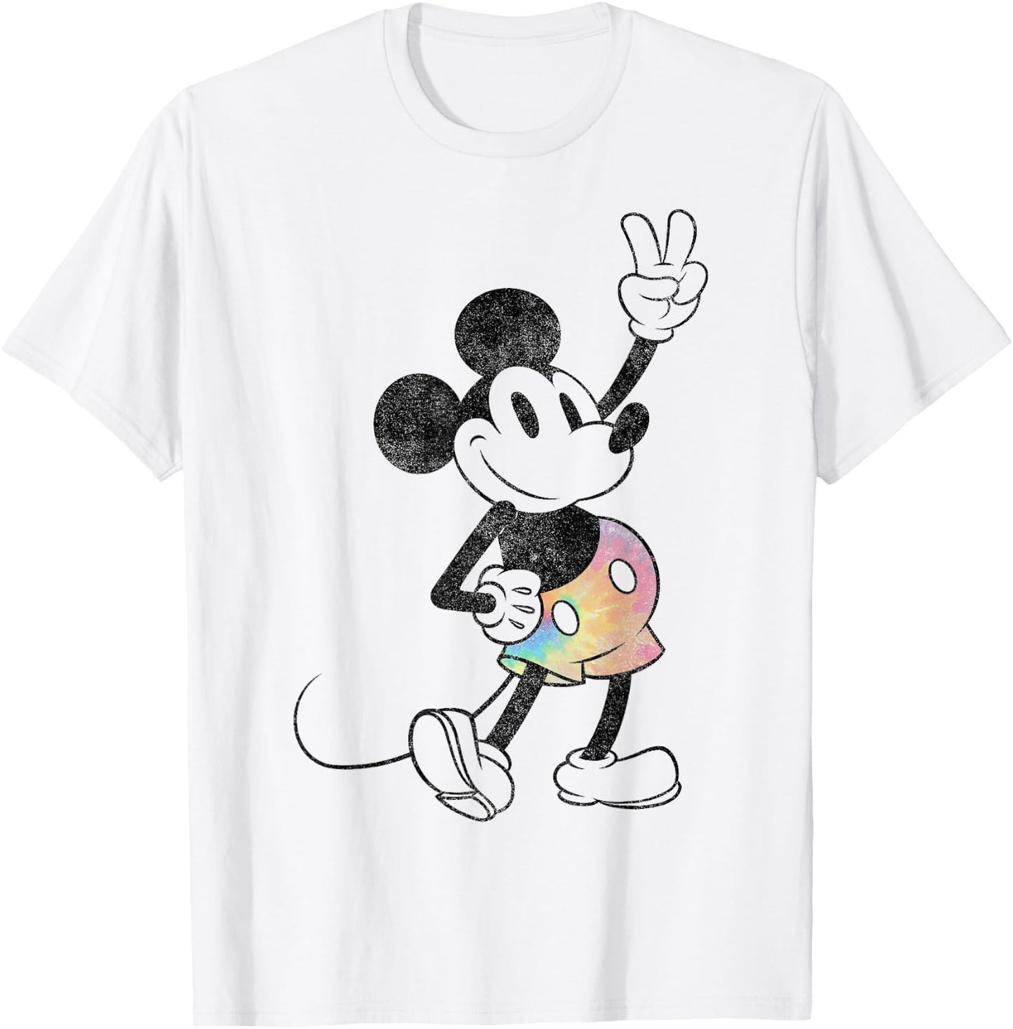 Disney Mickey and Friends Mickey Tie Dye Shorts T-Shirt - T-Shirt | White