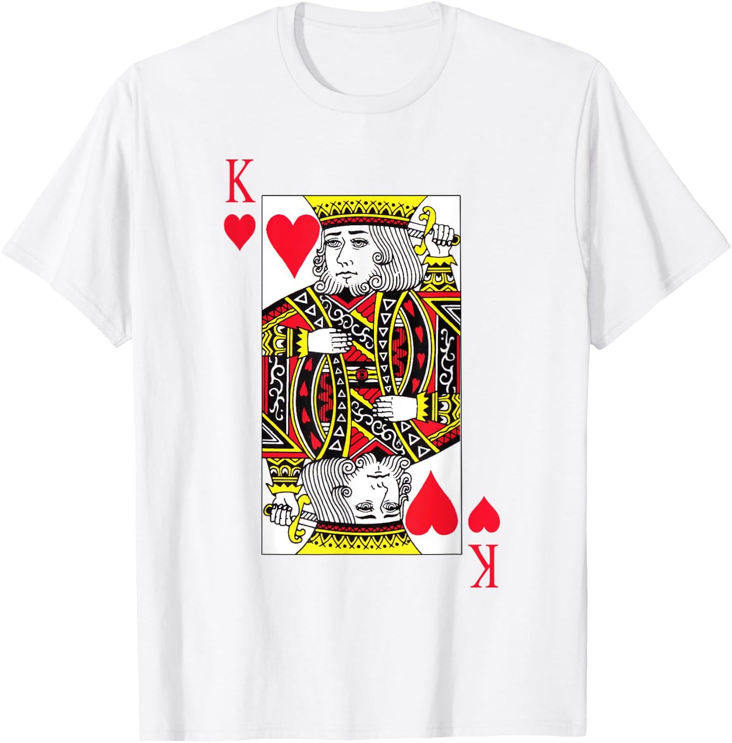 King of hearts Costume Blackjack Cards Poker 21 K T-Shirt - T-Shirt | White