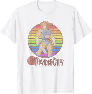 Thundercats Lion-O Rainbow Sunset Poster T-Shirt - T-Shirt | White