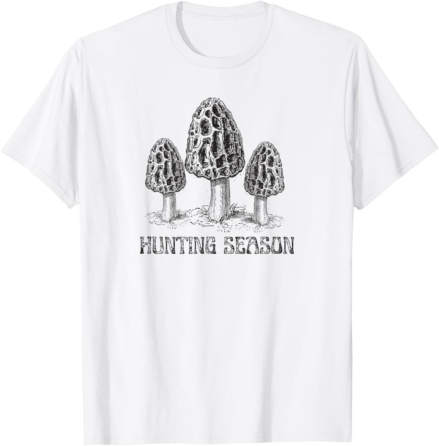 Vintage Retro Morel Mushroom Hunting Morchella Collecting T-Shirt - T-Shirt | White