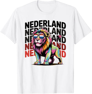 Proud Nederland Boys Oranje Dad Netherlands Hup Holland Lion T-Shirt - T-Shirt | White