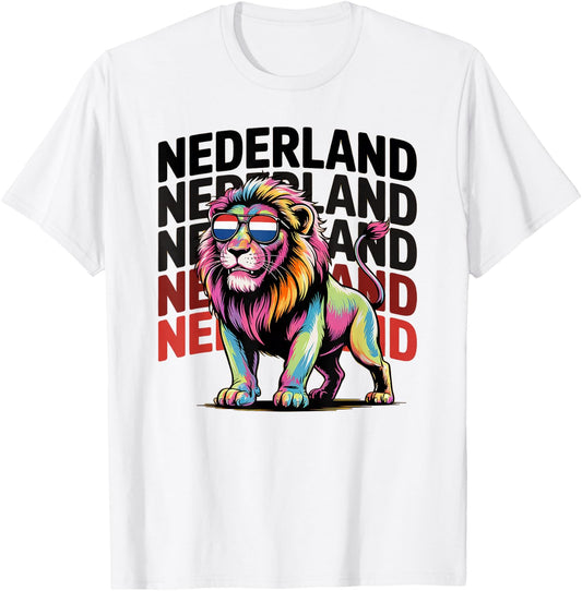 Proud Nederland Boys Oranje Dad Netherlands Hup Holland Lion T-Shirt - T-Shirt | White