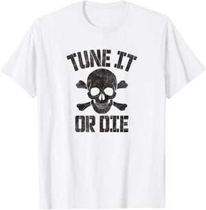 TUNE IT OR DIE - retro vintage rock & roll guitar bass T-Shirt - T-Shirt | White