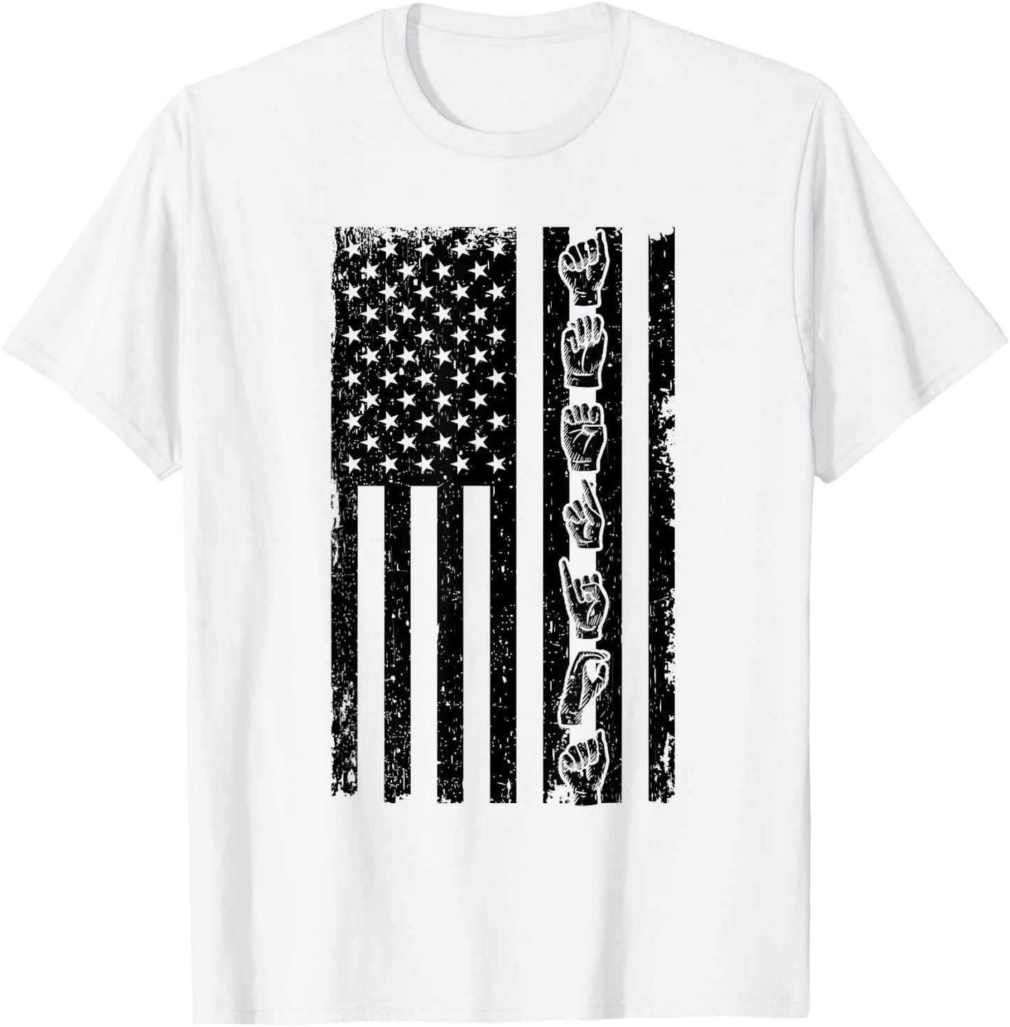 ASL Flag - Sign Language Gift Deaf Gift ASL Teacher Gift Women T-Shirt - T-Shirt | White