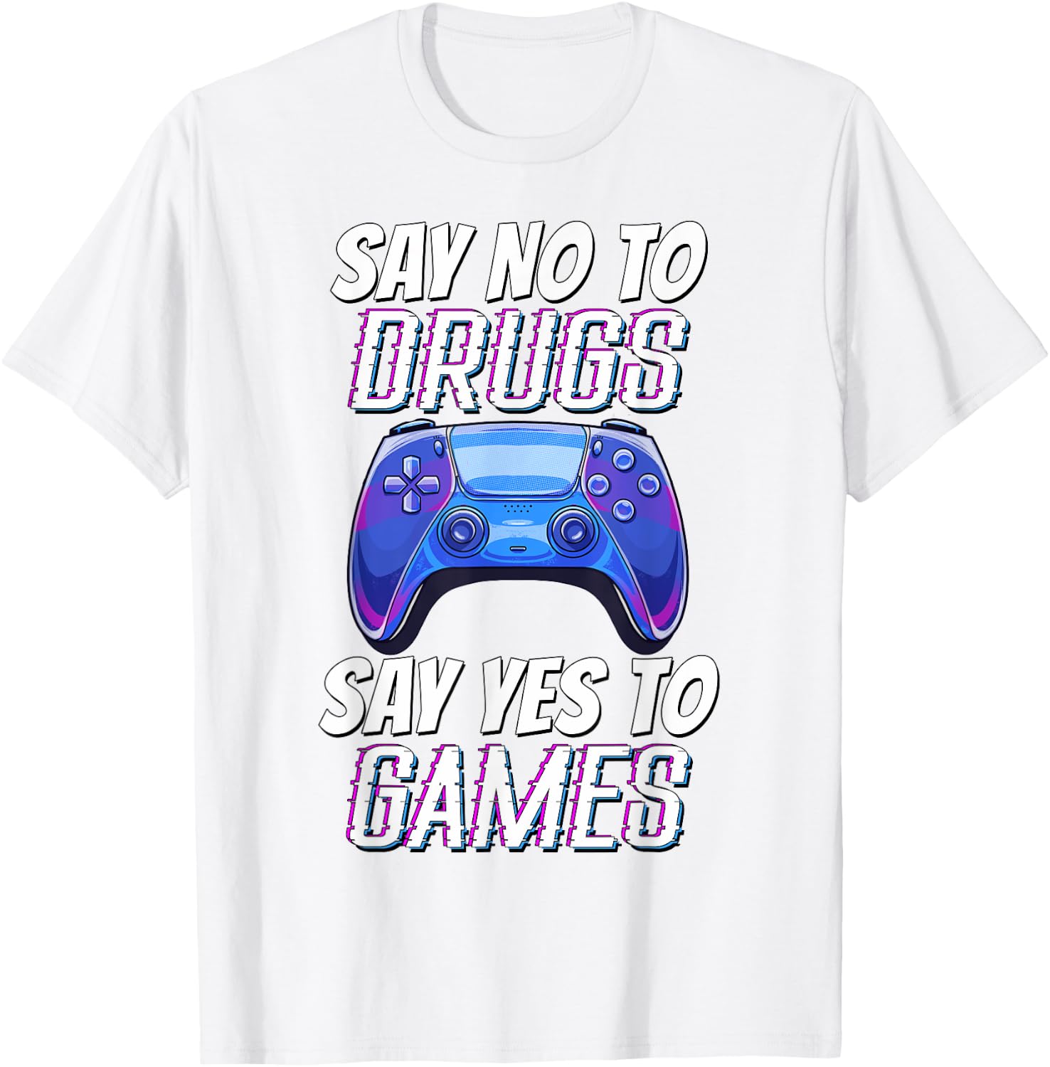 Kids Red Ribbon Week Awareness Say no to Say Yes to Games T-Shirt - T-Shirt | White
