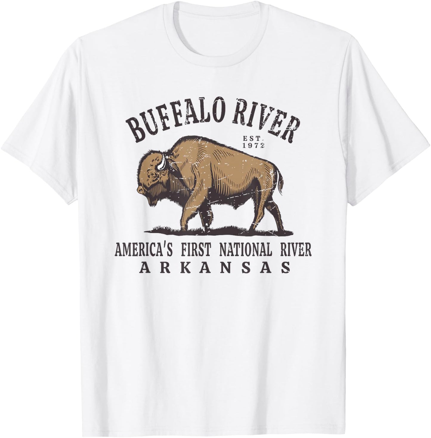 Buffalo National River Arkansas Est 1972 T-Shirt - T-Shirt | White