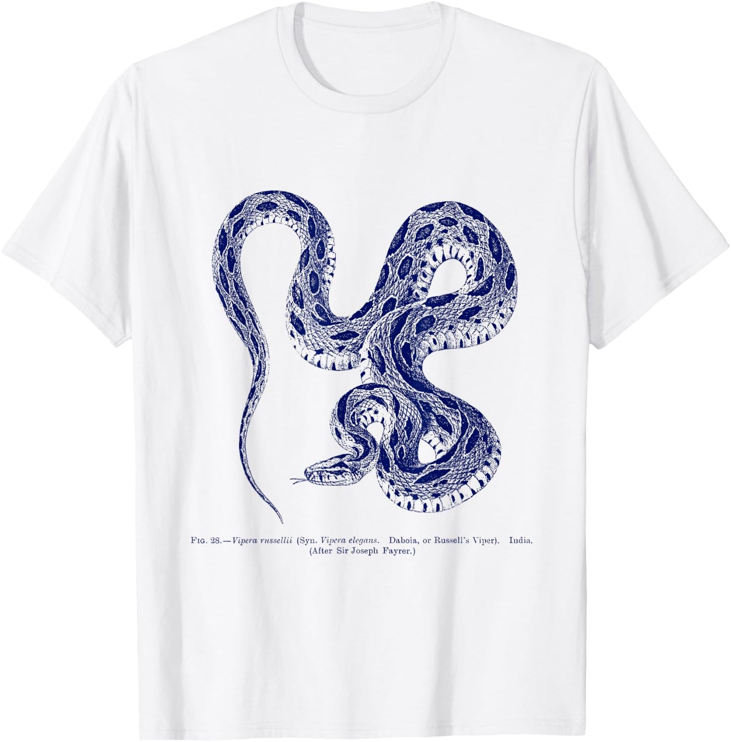 Vintage Ophiology Russell's Viper Snake T-Shirt - T-Shirt | White
