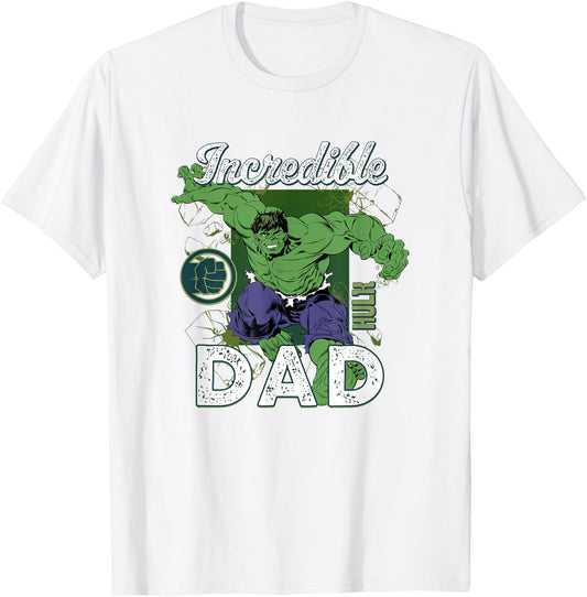 Marvel Comics Incredible Hulk Dad Father's Day Distressed T-Shirt - T-Shirt | White