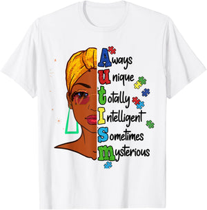 Autism Awareness Month Queen Love Support Women Kid Girls T-Shirt - T-Shirt | White