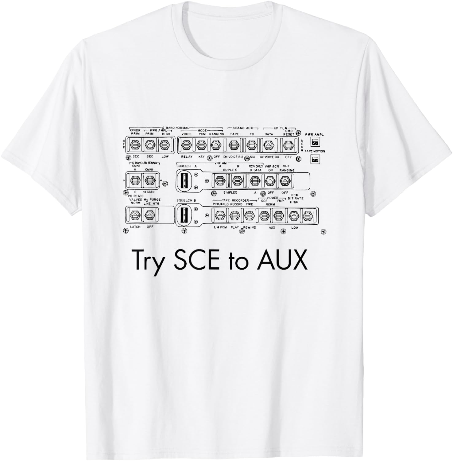 Try SCE to AUX Apollo Space Race Rocket Science Astronaut T-Shirt - T-Shirt | White