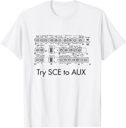 Try SCE to AUX Apollo Space Race Rocket Science Astronaut T-Shirt - T-Shirt | White