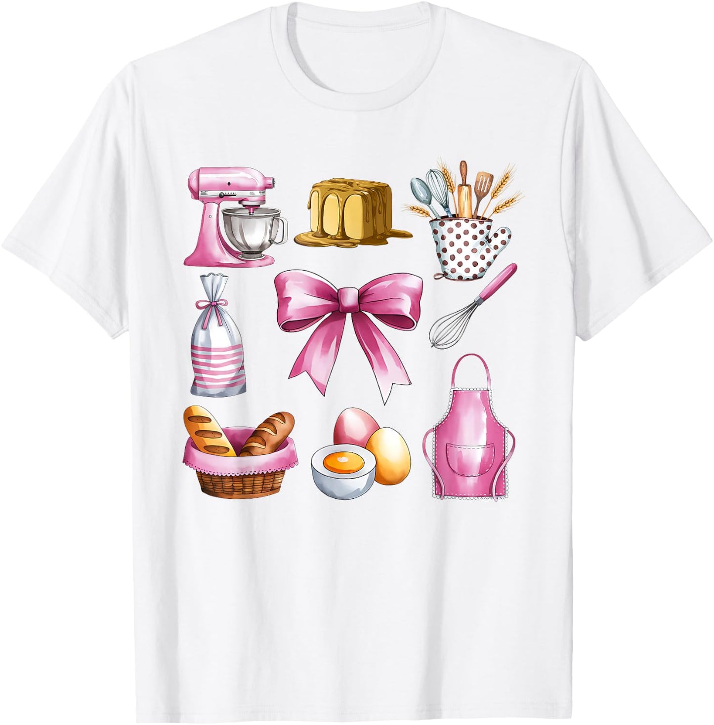 Cute Kitchen Essentials and Baking Fun T-Shirt - T-Shirt | White