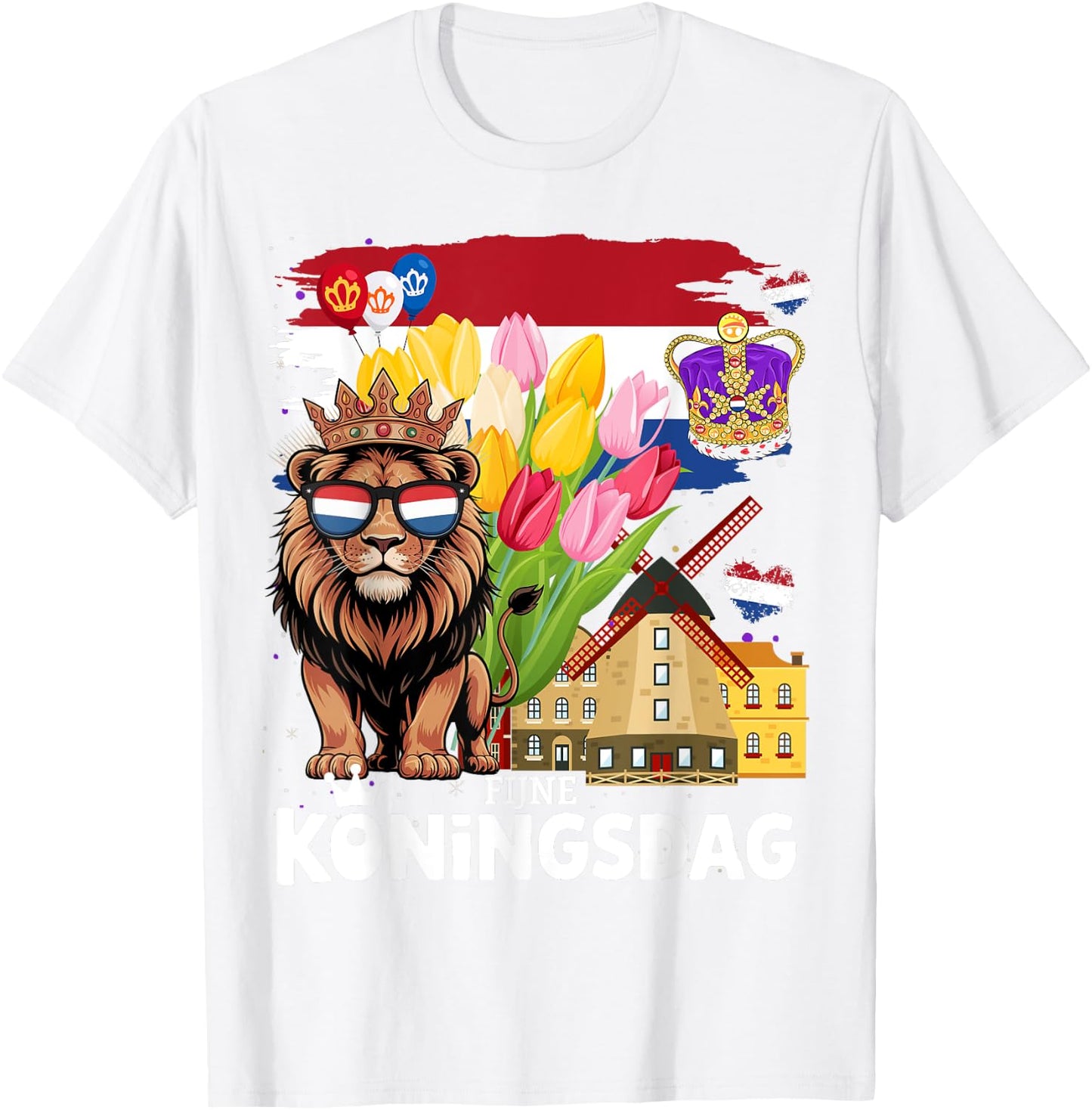 Nederland Flag Outfit Idea For Kids & Koningsdag King’s Day T-Shirt - T-Shirt | White