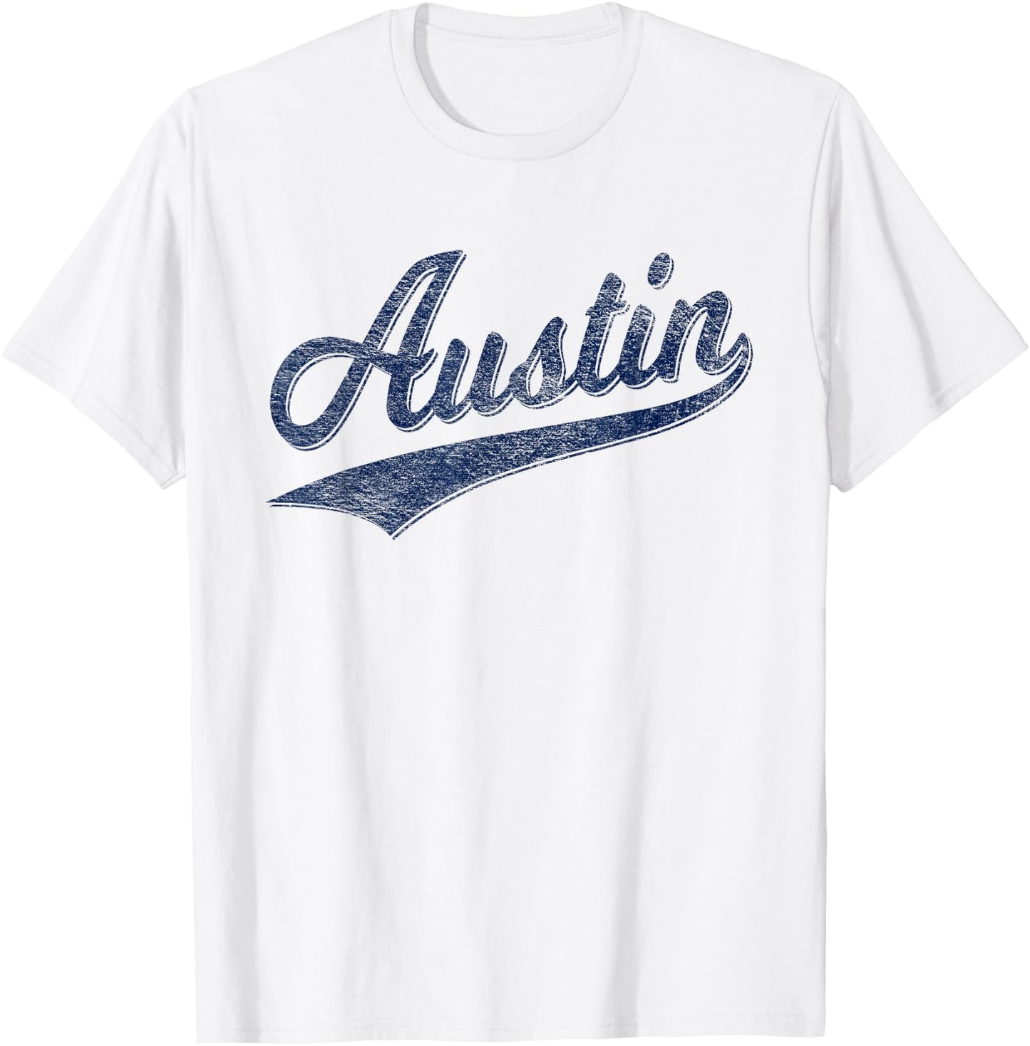 Austin Texas Varsity Script Vintage Sports Jersey Style T-Shirt - T-Shirt | White