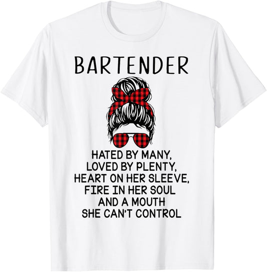 Bartender Hated By Many Loved By Plenty T-Shirt - T-Shirt | White