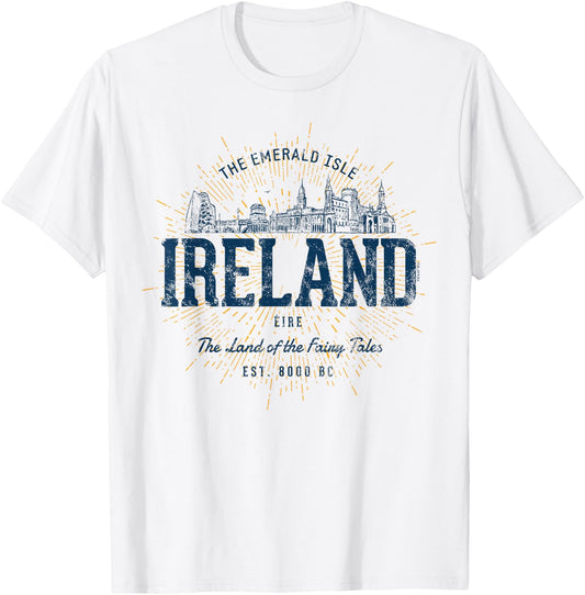 Retro Style Vintage Ireland T-Shirt - T-Shirt | White