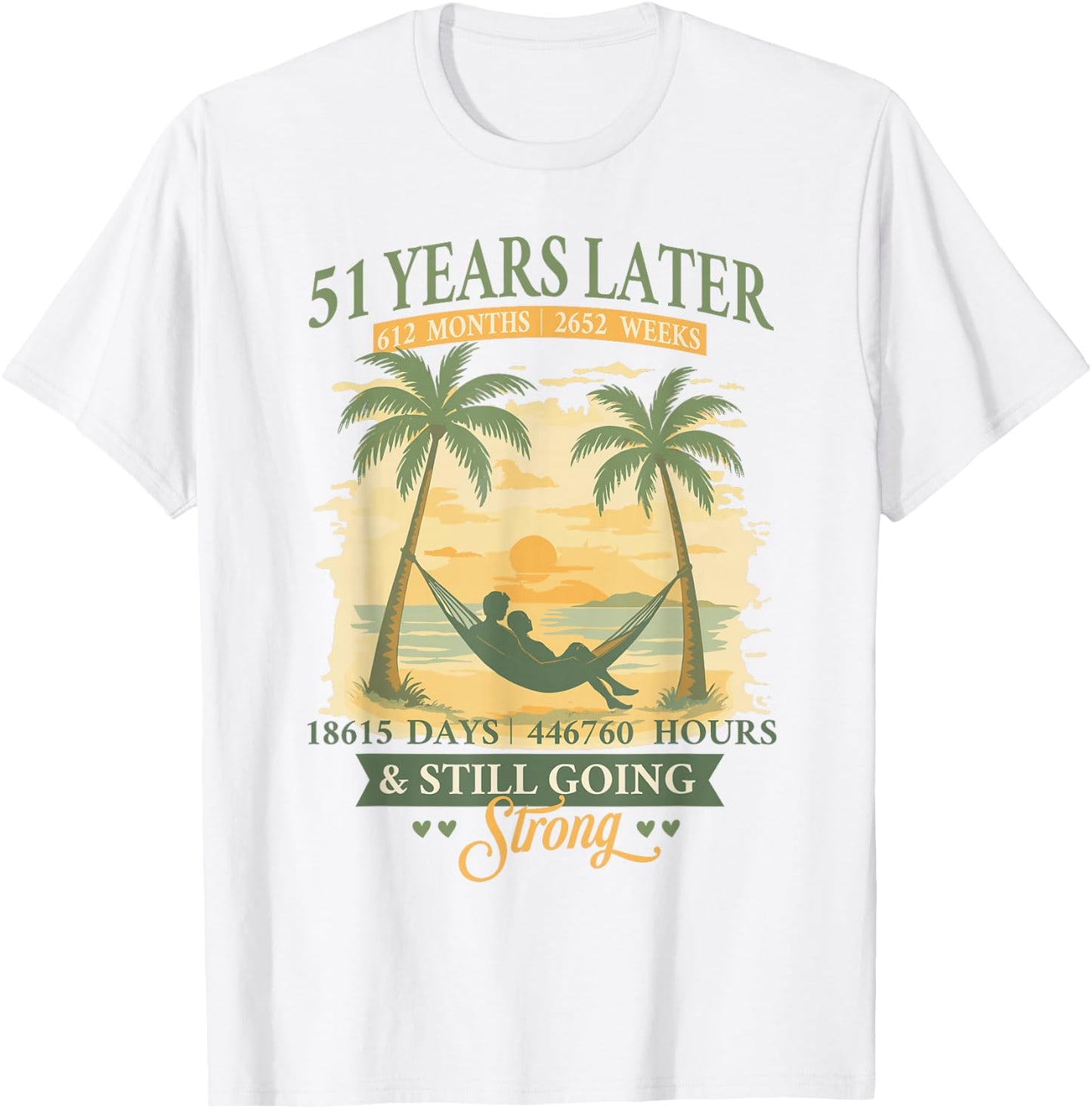 51st Wedding Anniversary Beach Matching Couples 51 Years T-Shirt - T-Shirt | White