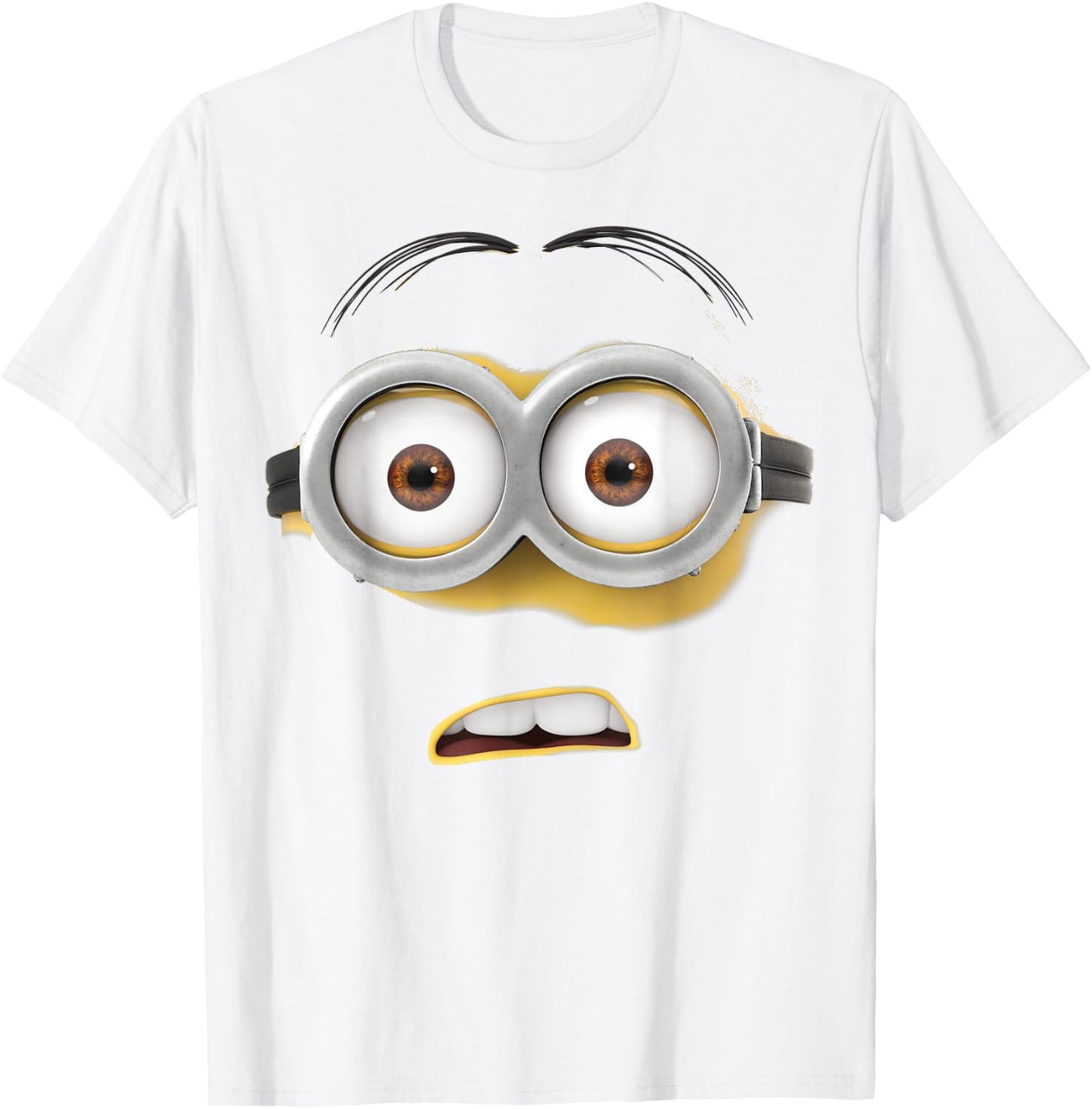 Despicable Me Minions Shocked Face Graphic T-Shirt - T-Shirt | White