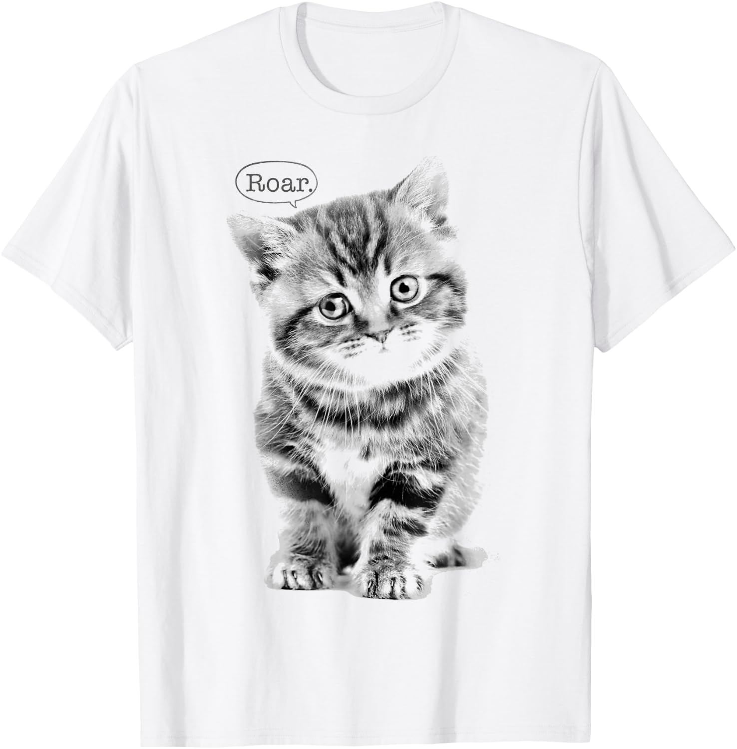 Trendy Roar Kitten Text Bubble Animal Humour T-Shirt - T-Shirt | White