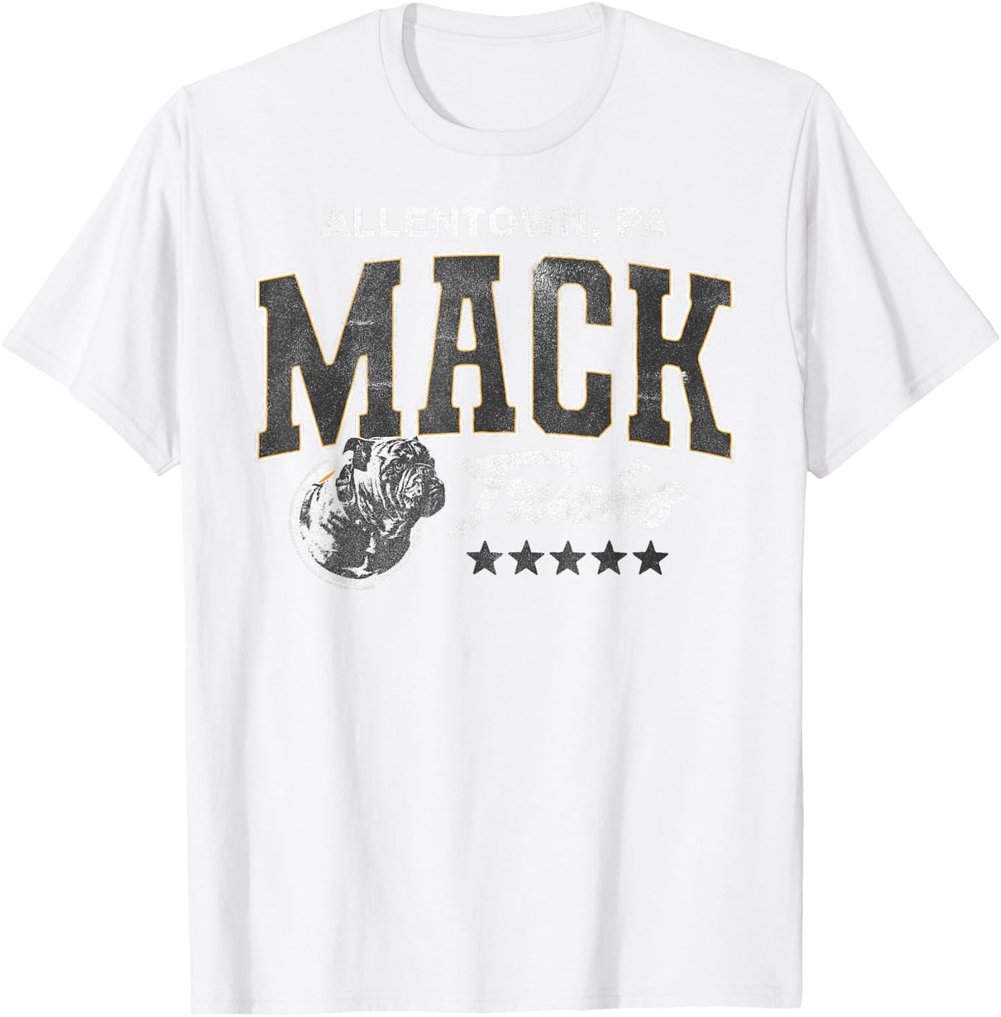 Mack Trucks Allentown, PA Athletic Logo with Stars Trucker T-Shirt - T-Shirt | White