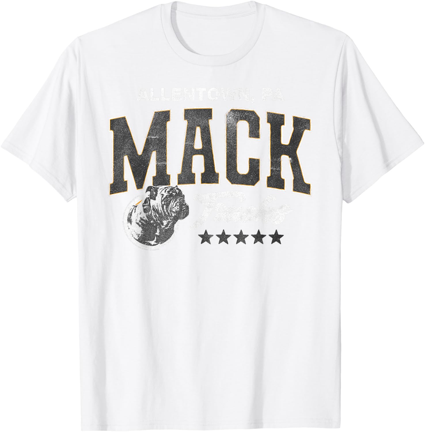 Mack Trucks Allentown, PA Athletic Logo with Stars Trucker T-Shirt - T-Shirt | White
