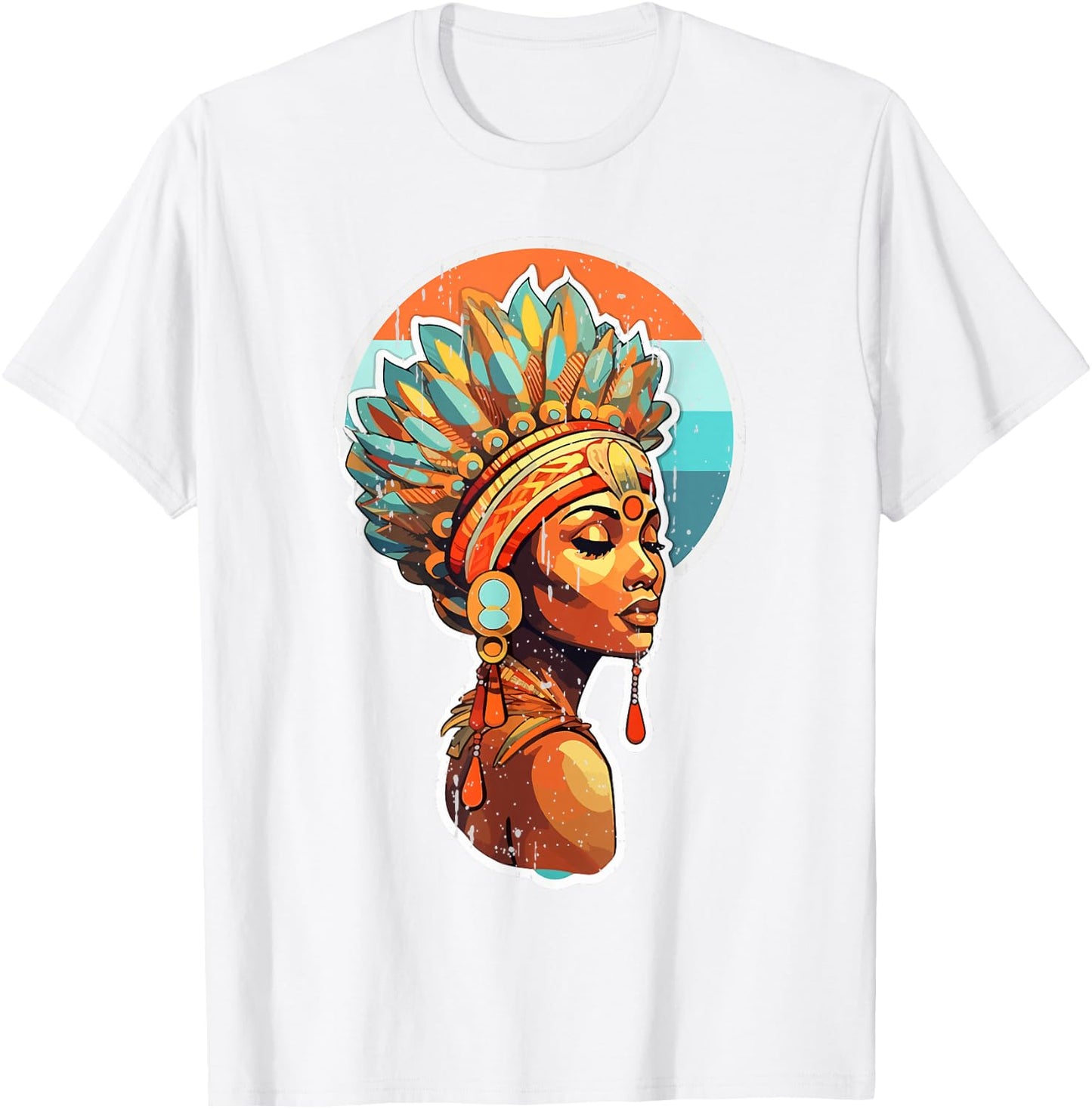 Spiritual Melanin Proud Native Afro American Woman Themed T-Shirt - T-Shirt | White