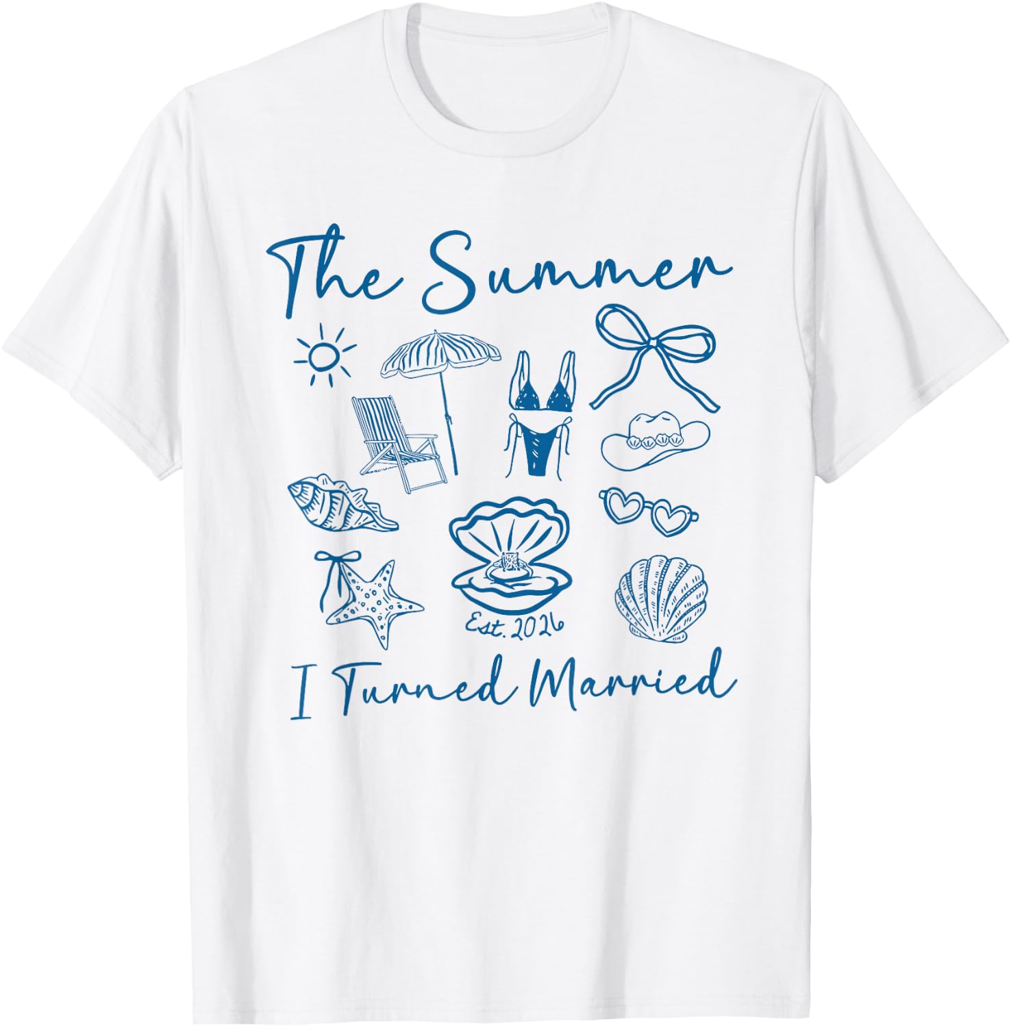 The Summer I Turned Married Shirt Bride to Be Bachelorette T-Shirt - T-Shirt | White
