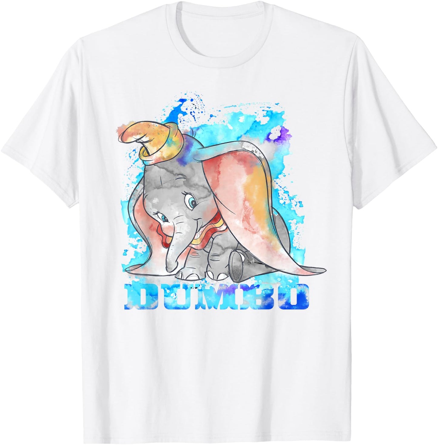 Disney Dumbo Watercolor Portrait Small T-Shirt - T-Shirt | White