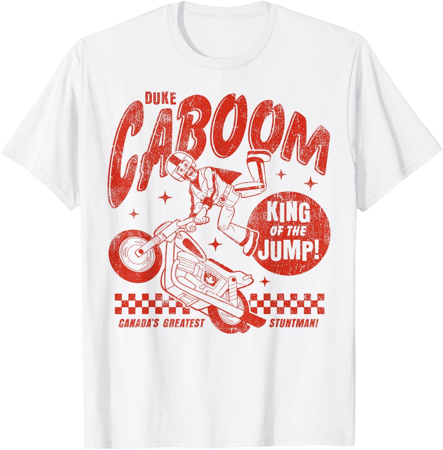 Disney Pixar Toy Story 4 Duke Caboom Outline Sketch T-Shirt - T-Shirt | White