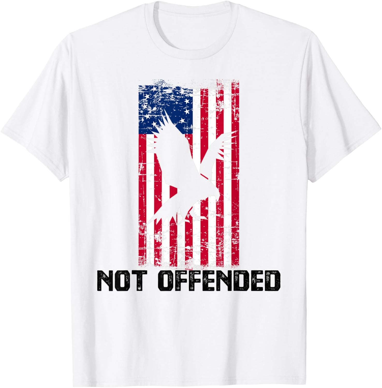 Not Offended Patriotic Betsy Ross American USA Flag 13 Stars Men T-Shirt - T-Shirt | White